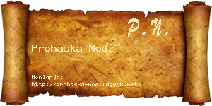 Prohaska Noé névjegykártya